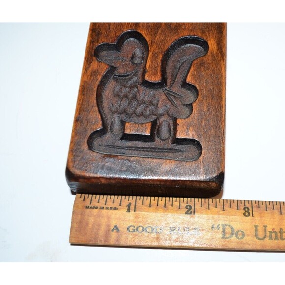 Vtg Primitive Hand Carved Wood Dutch Butter Candy Cookie Mold Springerle - Picture 8 of 9